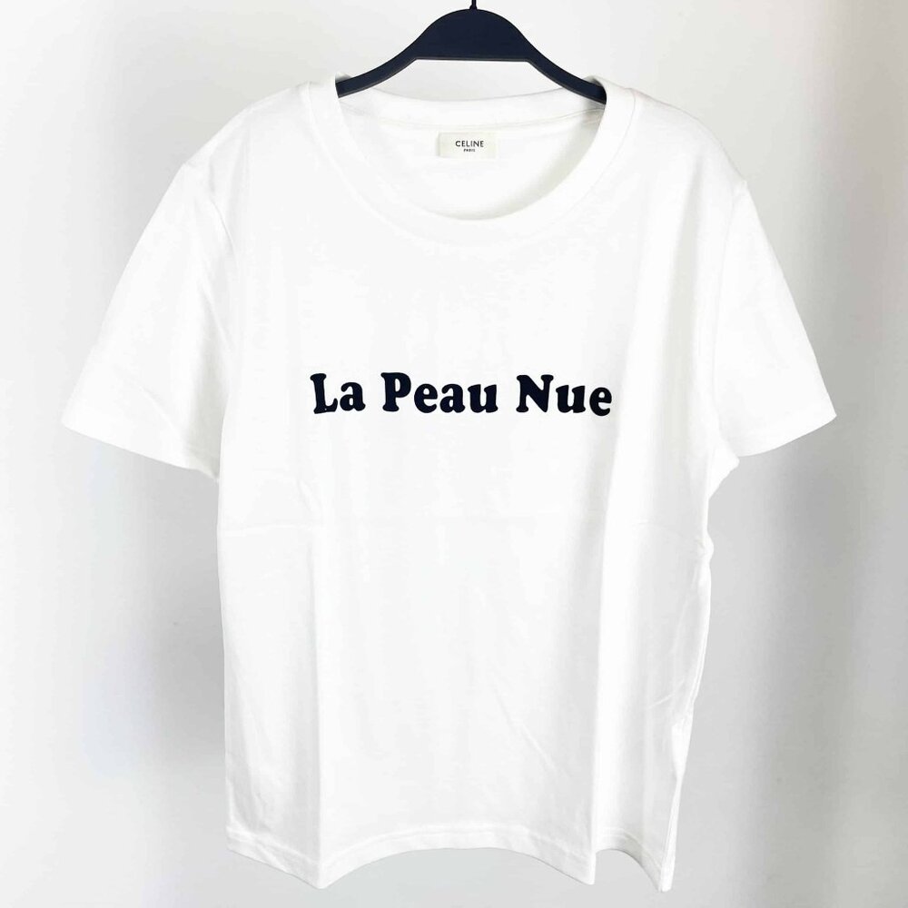 *SOLD* Celine "La Peau Nue" White Cotton T-Shirt  100% Cotton Size M